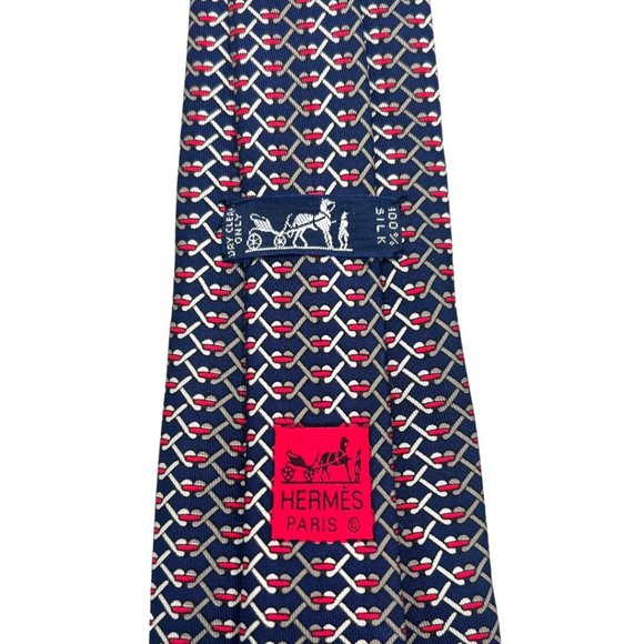 Hermes Paris 100% Silk Men's Tie 7060 TA - Picture 4 of 7